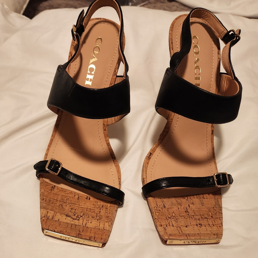 Coach square stiletto heels